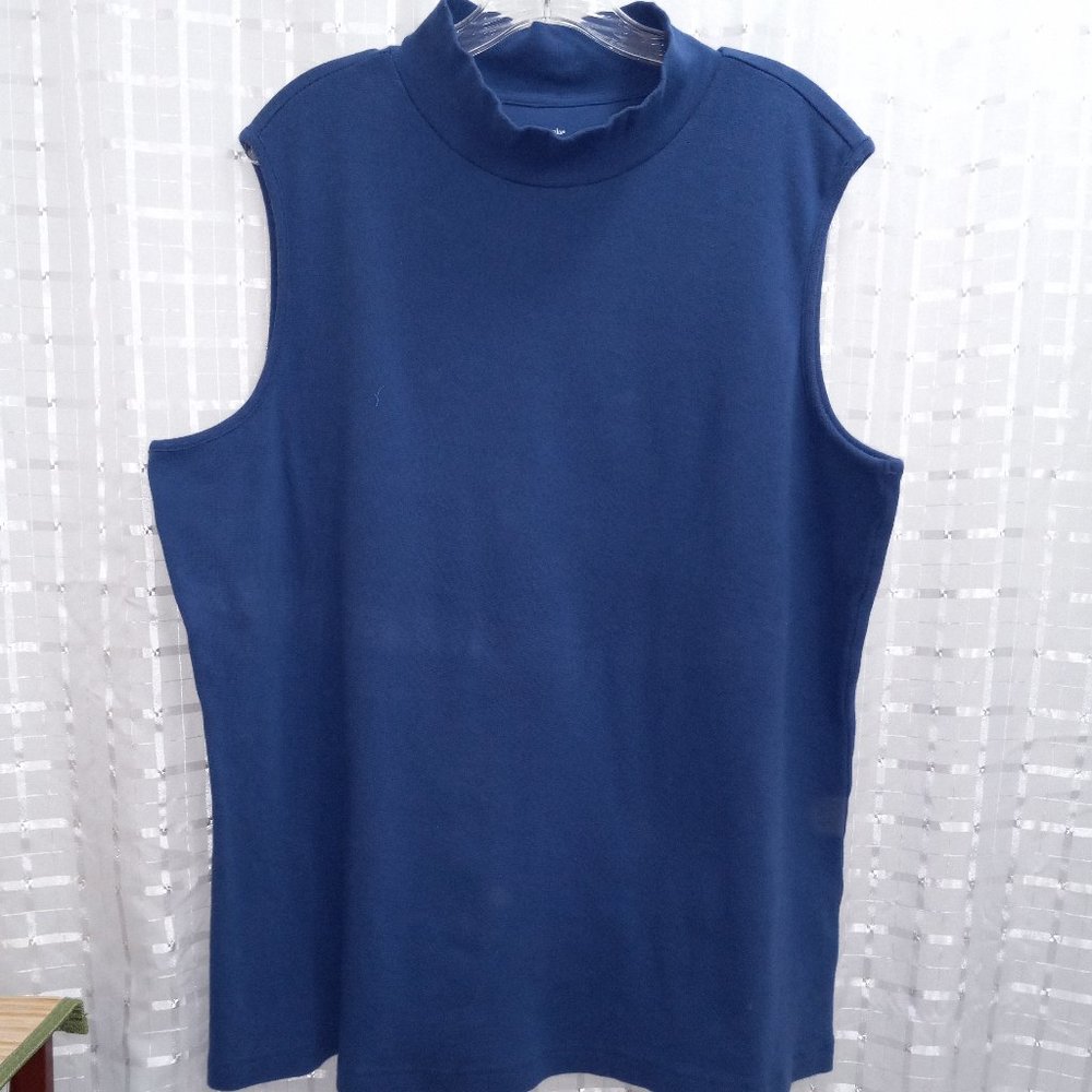 CJ Banks Mock Turtleneck Top 2X Royal Blue